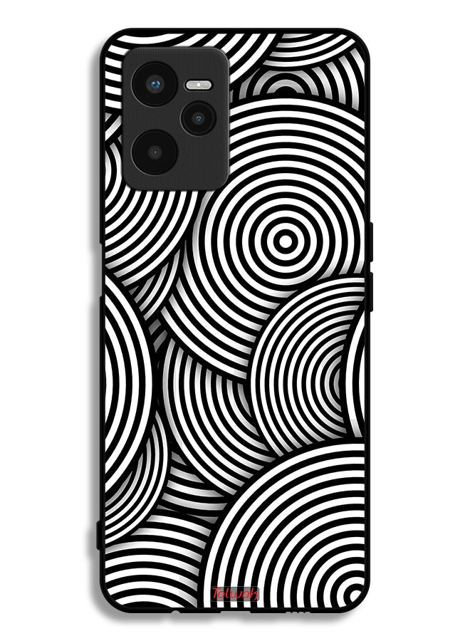 Tolwak Realme C35 Protective Case Cover Circles Illusion Pattern - Image 2