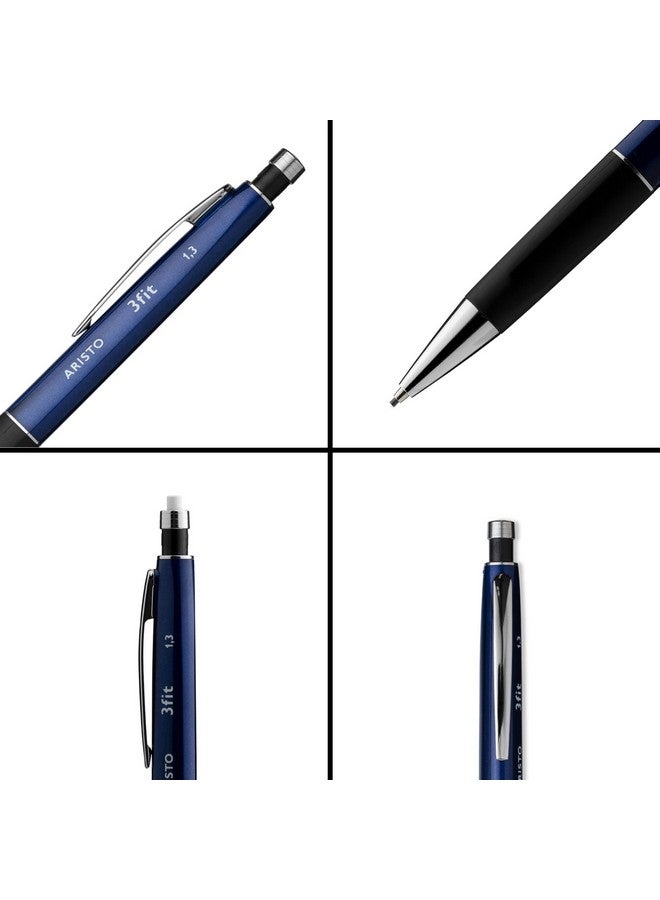 أريستو قلم رصاص ميكانيكي أريستو 0.9 مم، قلم رصاص أزرق، مقبض مثلث الشكل مريح، سلسلة 3fit، مثالي للكتابة السلسة والرسم العشوائي والتخطيط، مصممو المكاتب والفنانون والمحترفون - Image 3