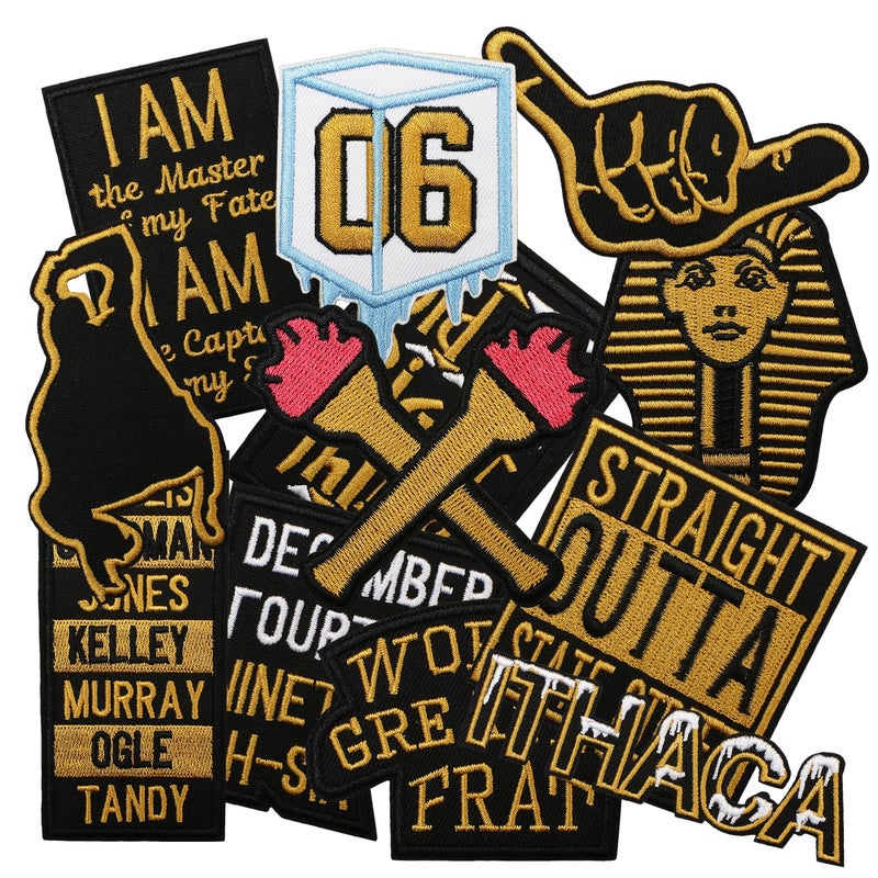 HappFestiv 12 Pcs Alpha Phi Fraternity Iron on Patches Embroidered Applique Clothes Backpacks Hats Pants Jackets Jeans Decoration Party Favors DIY Accessories - Image 3