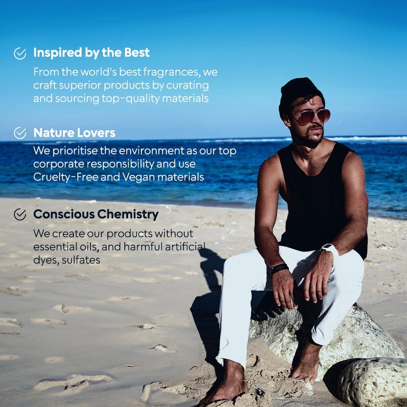 Bella Vita Luxury BellaVita Luxury OCEAN Eau de Perfume for Men (100ml) | Fresh Aquatic Fragrance | Notes: Aqueous, Bergamot, Orchid & Jasmine | Masculine Aromatic Fragrance | Mens Parfum Gift - Image 5