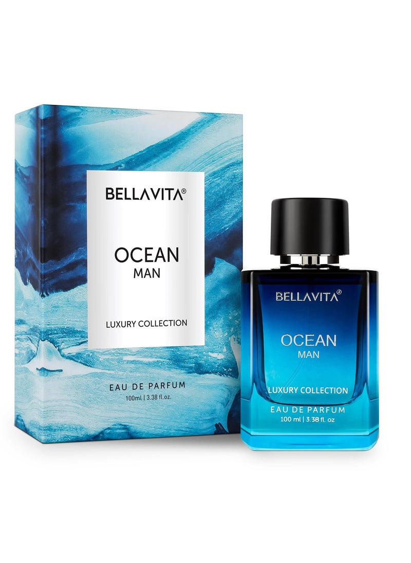 Bella Vita - OCEAN Eau De Parfum for Men (3.48 fl. oz.) | Aquatic Perfume for Men | Notes: Aqueous, Fresh, Orchid, Floral | Family: Citrus, Marine, Woody | Vegan & cruelty free - Image 1