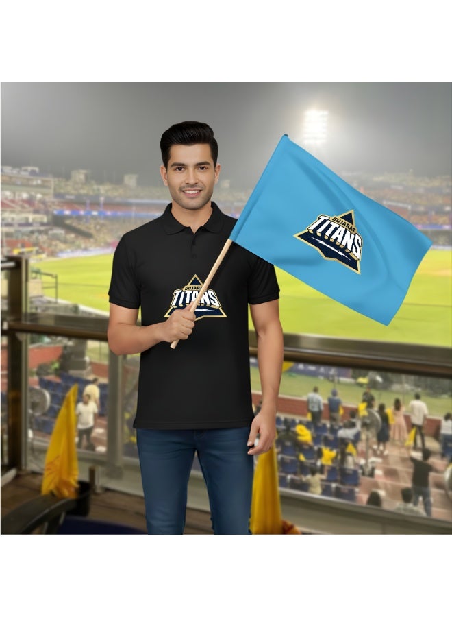 Gujarat Titans Men's Dry-Fit Collared Neck Cricket T-Shirt|Soft&Breathable Sportswear For Cricket Lovers|Ideal For Sports&Daily Wear - Image 5