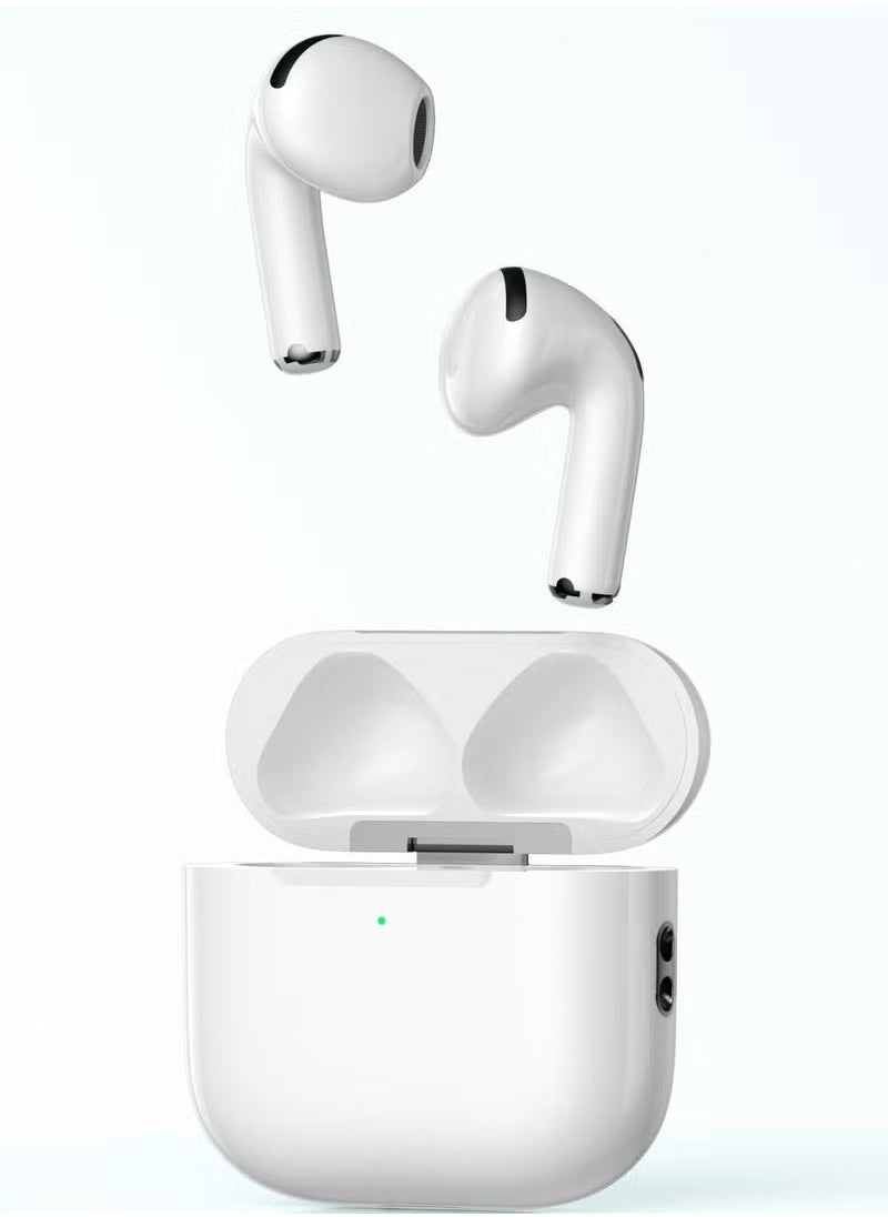 ME17 Wireless Bluetooth Earbuds Pro – True Wireless In-Ear Headphones with Bluetooth 5.3, Crystal-Clear HD Sound, Long Battery Life, Touch Controls, Noise Isolation & Charging Case – Compatible with Android, iPhone, Tablets – White Color