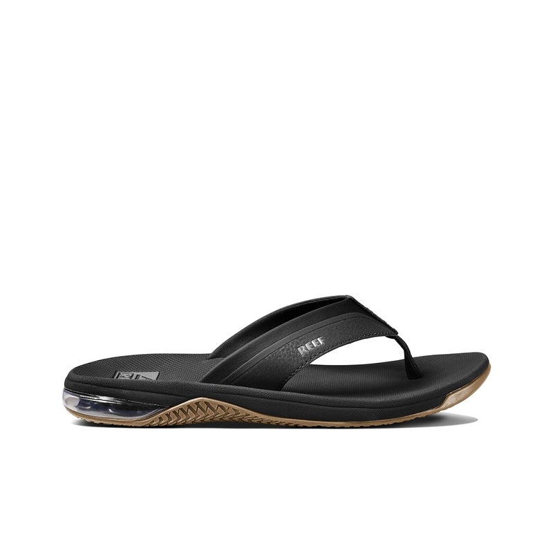 Reef Anchor Mens Beach Flip Flop, Water Friendly, Cushioning Heel Airbag, Black/Silver, 6 - Image 4