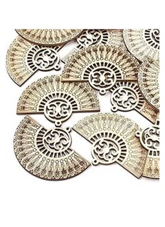 ماركة غير محددة 10 قطع من المعلقات الخشبية المسطحة المجوفة الطبيعية من كيسيتي، مقاس 2.55 × 1.85 بوصة  - Image 1