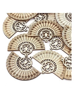 ماركة غير محددة 10 قطع من المعلقات الخشبية المسطحة المجوفة الطبيعية من كيسيتي، مقاس 2.55 × 1.85 بوصة  - Image 4