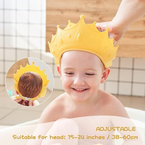 Kitssential® Baby Shower Cap, Shower Cap for Kids 0-9 Years, Adjustable Silicone Crown with Eye & Ear Protection, Waterproof Bathing Hat for Washing Hair (pack of 1) - Image 3