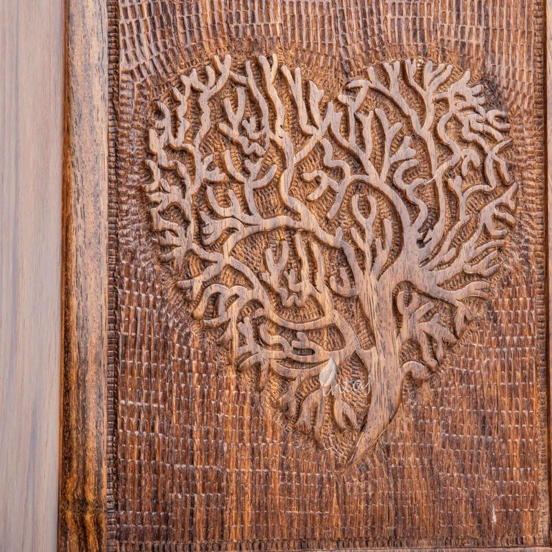 INTAJ Handmade Rosewood Urn for Human Ashes | Tree of Life Wooden Urns Hand-Crafted - Funeral Cremation Urn for Ashes (Heart Tree  Medium - 150 Cu/in) - Image 4