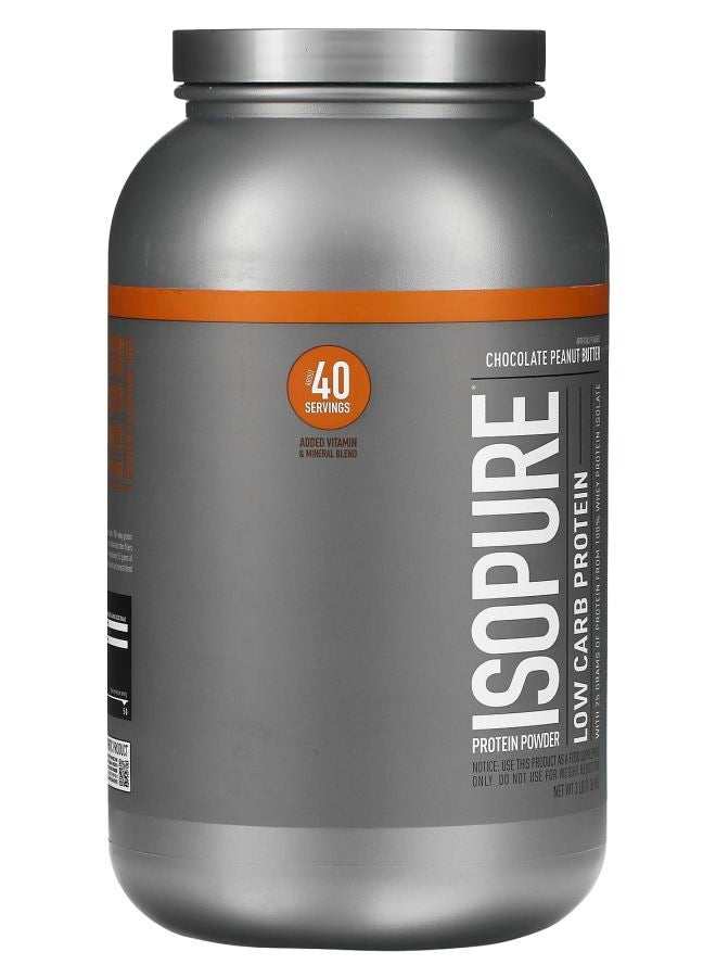 Isopure مسحوق بروتين منخفض الكربوهيدرات بنكهة الشوكولاتة وزبدة الفول السوداني 3 رطل (1.36 كجم) - Image 2