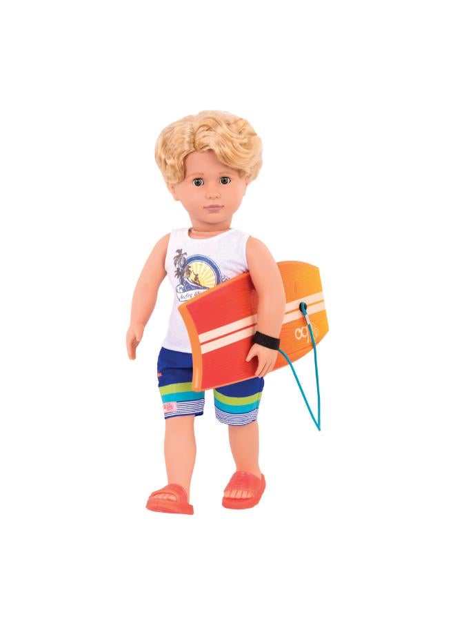 Our Generation 18-Inch Boy Doll With Bodyboard - Gabe - Image 1