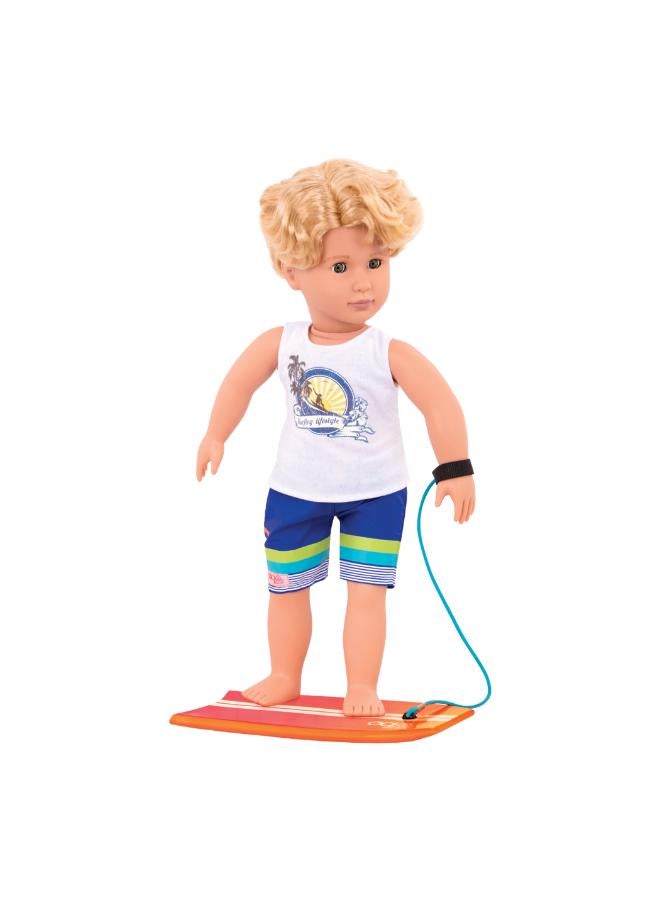 Our Generation 18-Inch Boy Doll With Bodyboard - Gabe - Image 3