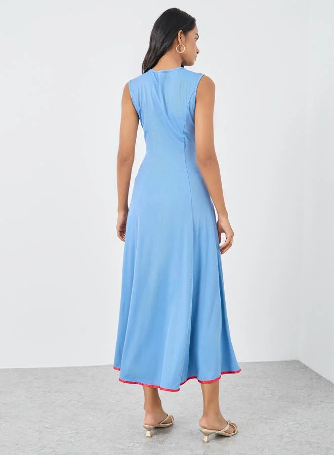 Take Two Take Two Textured Sleeveless Round Neck Maxi Dress