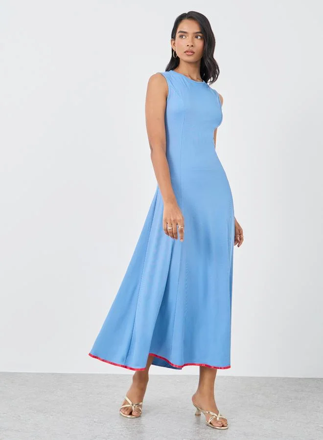 Take Two Take Two Textured Sleeveless Round Neck Maxi Dress