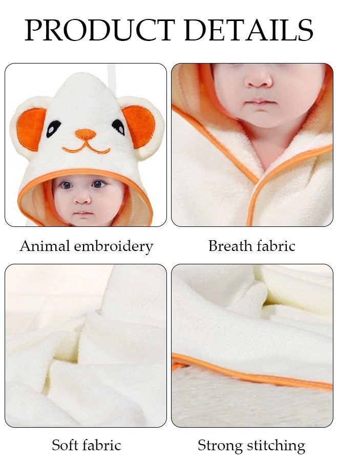 DUNISO Baby Bath Towels Newborn Hooded Baby Towel Ultra Absorbent and Soft Cotton Hooded Washcloth for Baby Toddler Infant Unisex Hooded Baby Bath Towel - Image 2