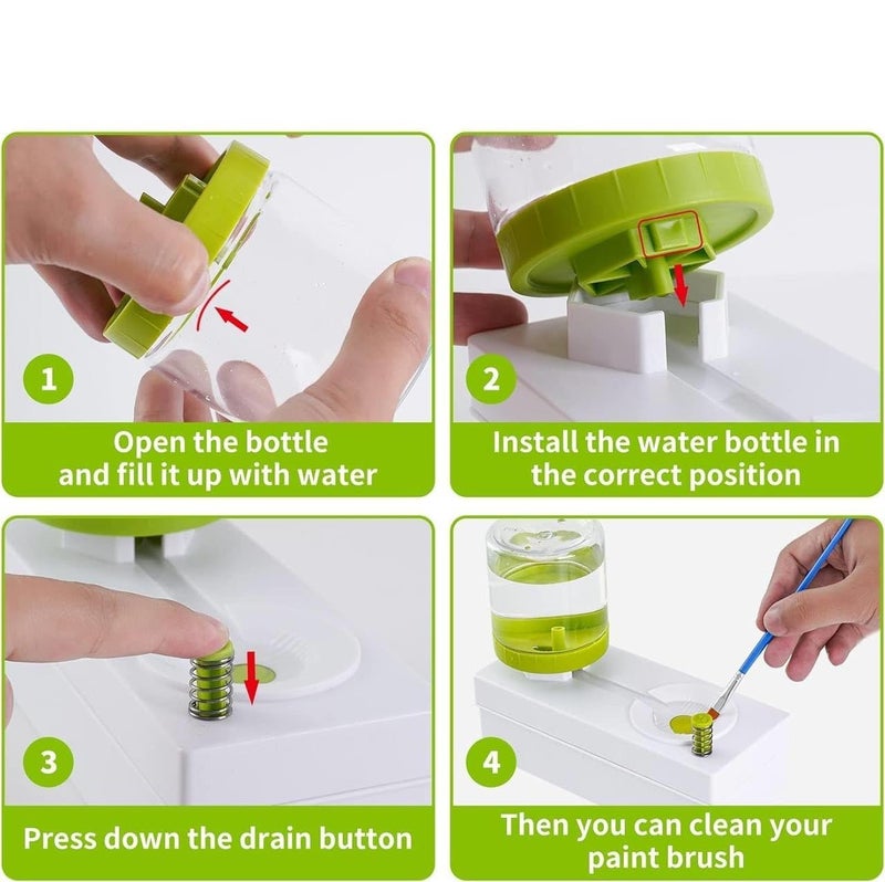 APURK Paint Brush Rinser Multifunctional Paint Brush Cleaner Paint Brush Washing Tool Auto Water Dispensing Cleaner Paint Brush Scrubber Pack of 1Multicolor - Image 4