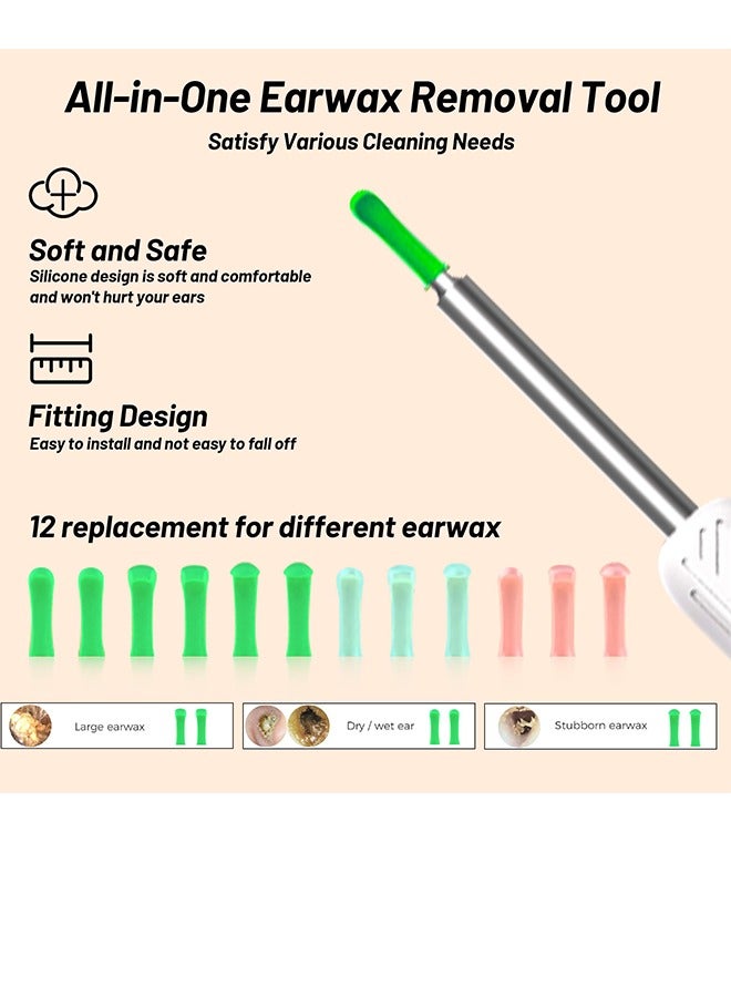 LCAREMOM Ear Wax Removal for Kids and Adult, Wi-Fi Visible Ear Cleaner Kit with 12 Ear Pickers and Storage Case, Wireless Ear Wax Remove Tool Kit with 1080 HD Camera, Rechargeable Earwax Remover with 6 Ear Scoops (White) - Image 4