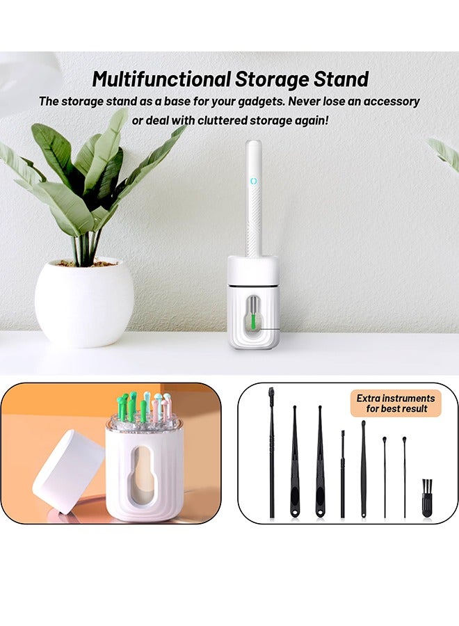 LCAREMOM Ear Wax Removal for Kids and Adult, Wi-Fi Visible Ear Cleaner Kit with 12 Ear Pickers and Storage Case, Wireless Ear Wax Remove Tool Kit with 1080 HD Camera, Rechargeable Earwax Remover with 6 Ear Scoops (White) - Image 3