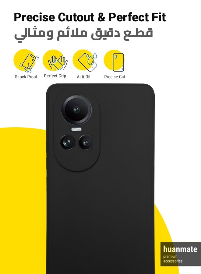 Stylish Silicone Case Cover For Oppo Reno 10 Pro Black