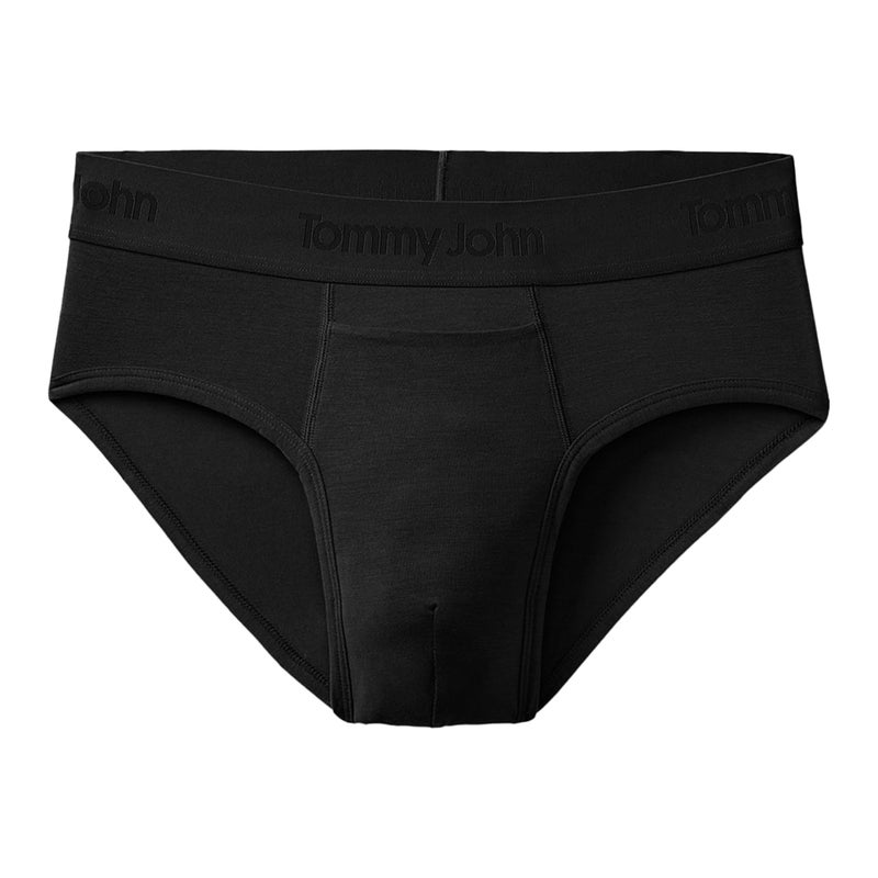 Tommy John Men's Second Skin Briefs, Lightweight No Ride-Up Comfortable Breathable Mens Underwear, Soft Moisture Wicking Tagless, Stretch Low Rise Men's Boxer Briefs, Black, XX-Large - Image 4