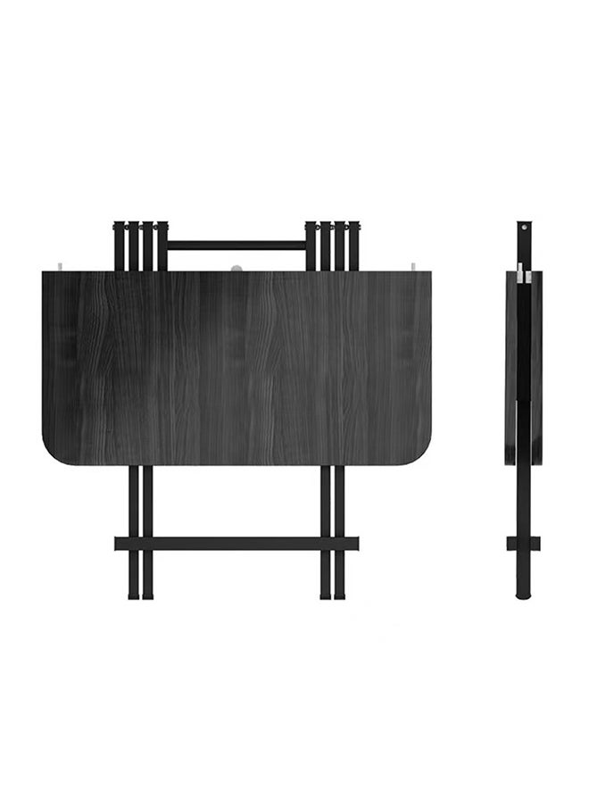 CityRiya-Long - Portable Folding Table Kitchen Dining Table Camping Table Wooden Square Black Dining Table 80*80cm - Image 1