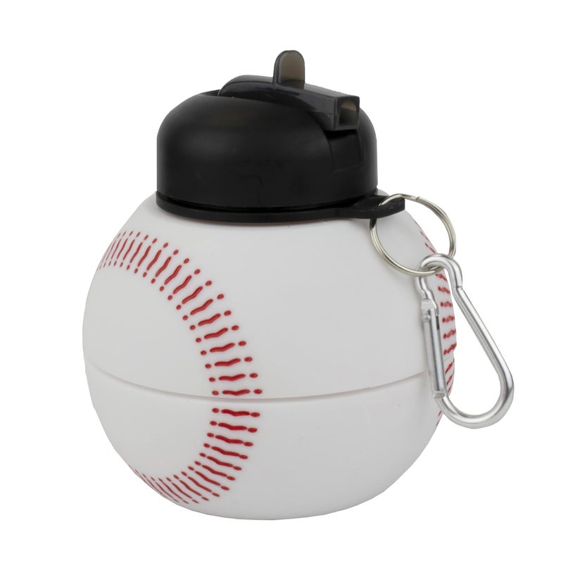 Maccabi Art Clip-On Collapsible 1 Liter  34 oz. size BPA-Free Silicone Baseball Large Water Bottle for Kids - Image 3
