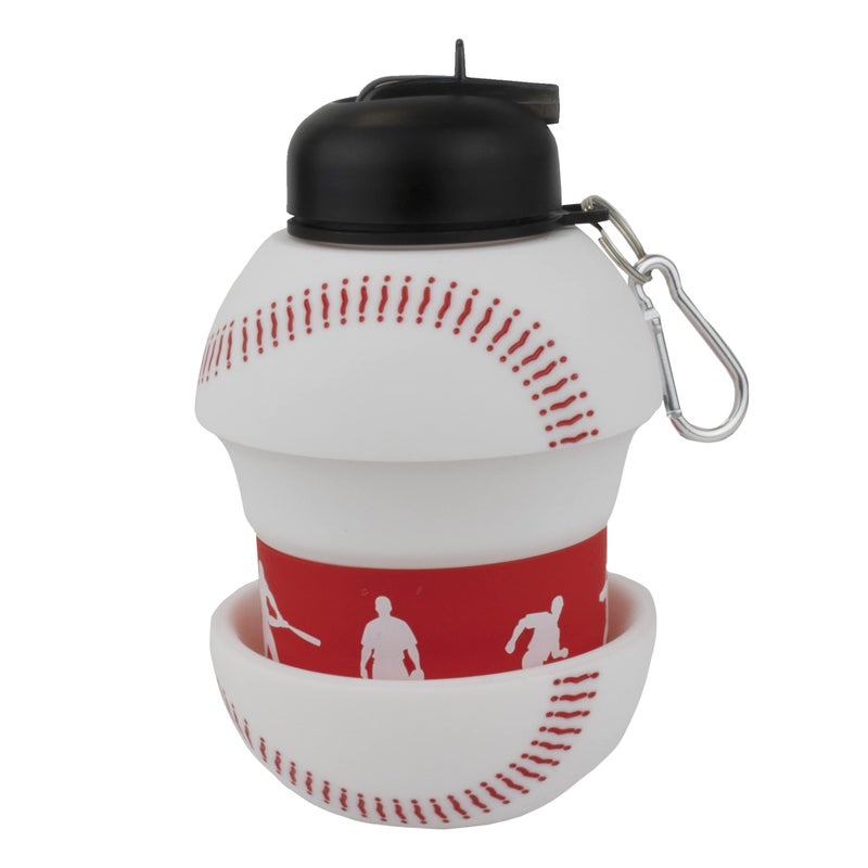 Maccabi Art Clip-On Collapsible 1 Liter  34 oz. size BPA-Free Silicone Baseball Large Water Bottle for Kids - Image 4