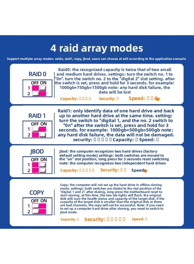 Hard Disk Array Enclosure 3.5/2.5 Inch RAID Multi-Disk External Solid State Mechanical Base Array Cabinet-Color:T66 [2 Discs - No Raid] 2.5/ 3.5inch * Supports 48tb - Image 4
