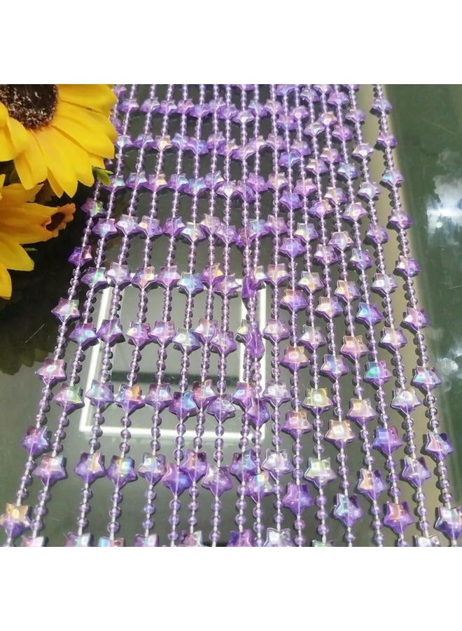 ave split ستارة خرز للأبواب نجمة أكريليك معلقة خيوط ستائر مزخرفة فاصل غرف للباب نافذة غرفة معيشة زفاف 049نجمة (نجمة بنفسجية) - Image 3