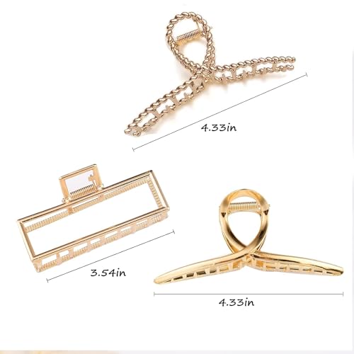 Dartler Metal Clutcher For Women | Stylish Hair Claw Clips | Trendy Alloy Metal Clips | Girls Clutcher/Accessories | Perfect Jaw Hair Clamps For Women | Suitable In Various Occasions | Pack Of 3 | - Image 2