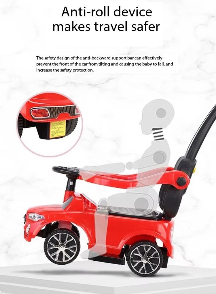 MG 2-in-1 Toddler Ride On Push Car with lights and music and Parent Handle Steering Control and Comfortable anti-skid Seat, Red - Image 5