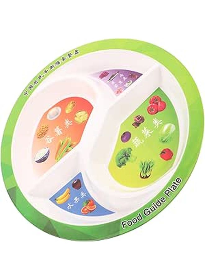 Sectioned Snack Serving Plate White Portion Control Tray For Adults - Image 1