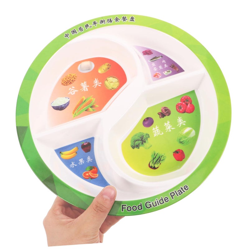 Sectioned Snack Serving Plate White Portion Control Tray For Adults - Image 5