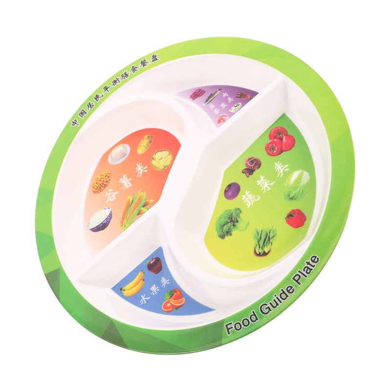 Sectioned Snack Serving Plate White Portion Control Tray For Adults - Image 2