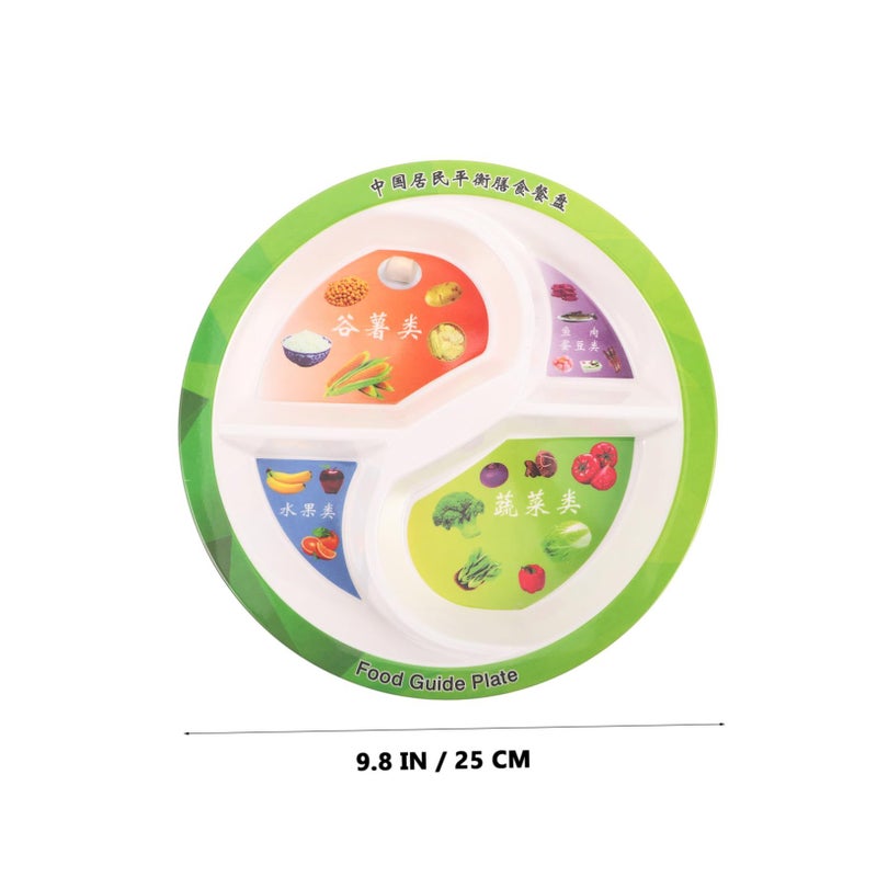 Sectioned Snack Serving Plate White Portion Control Tray For Adults - Image 3
