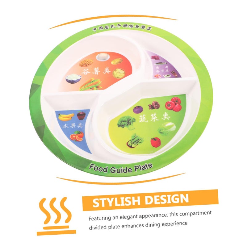 Sectioned Snack Serving Plate White Portion Control Tray For Adults - Image 4