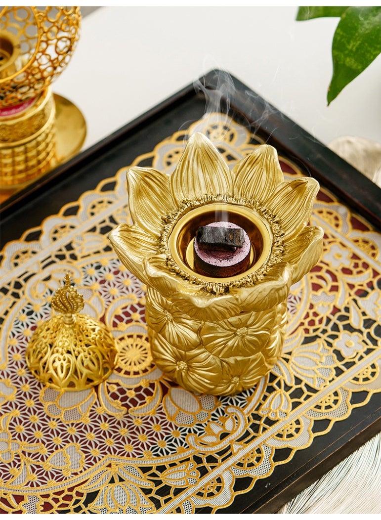 Hollow Patterned Iron Incense Burner - Image 2