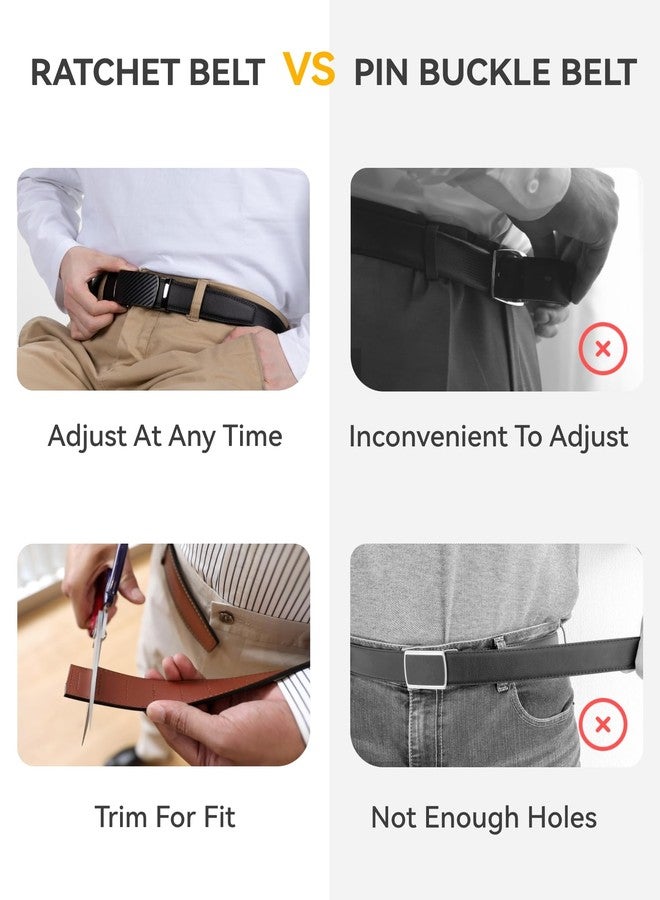 تشاورين حزام رجالي من الجلد من تشاورين - حزام قابل للتعديل، تصميم أنيق (35 مم)، ألياف كربونية / كحلي، مقاس 36-42 بوصة - Image 4