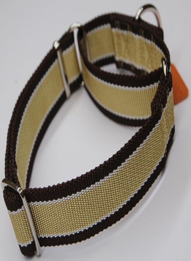 Axdvk Martingale Collar 1.5 Inch Wide 1600D Extra Strong Anti Escape Nylon Dog Collar, No Pull Heavy Duty Pet Collars with 3-Color Stripe for Large to XLarge Dogs (XL, Khaki & Dark Brown) - Image 5