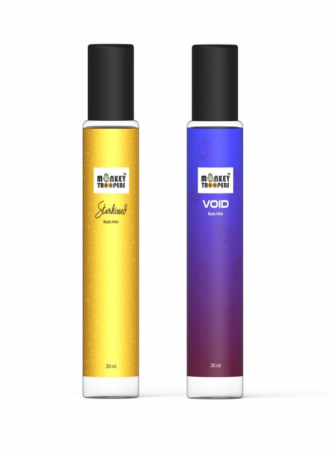 MONKEY TROOPERS Void and Starkissed Combo Body Mist for Women and Men | Skin Friendly, Refreshing and Long Lasting Body Mist | Combo Pack of 2 (60ml) - Image 1