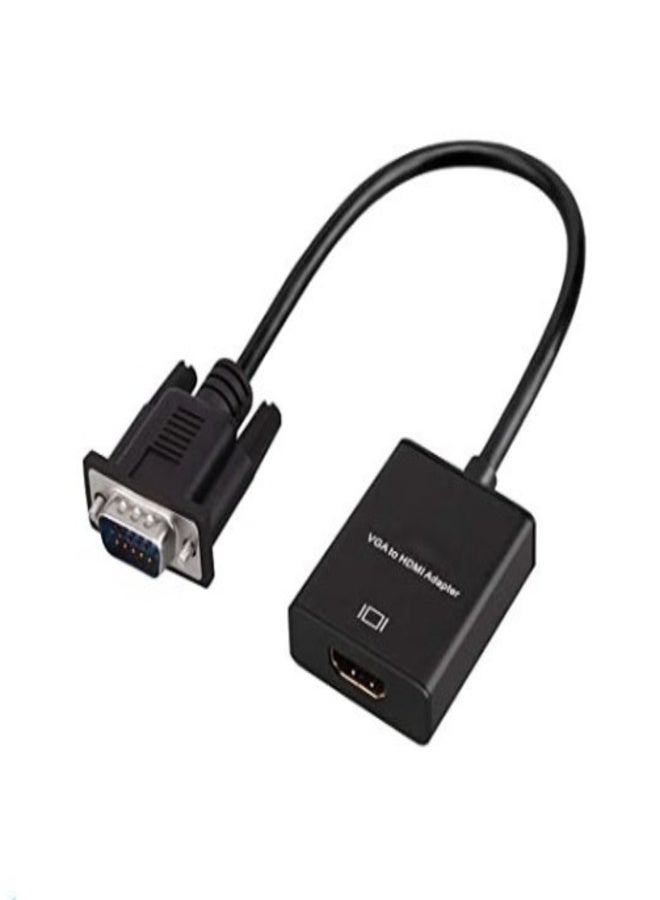 VGA to HDMI Converter with Integrated Audio Support: Seamlessly Connect Legacy VGA Devices to Modern HDMI Displays with High-Definition Video and Stereo Sound Transmission" - Image 1