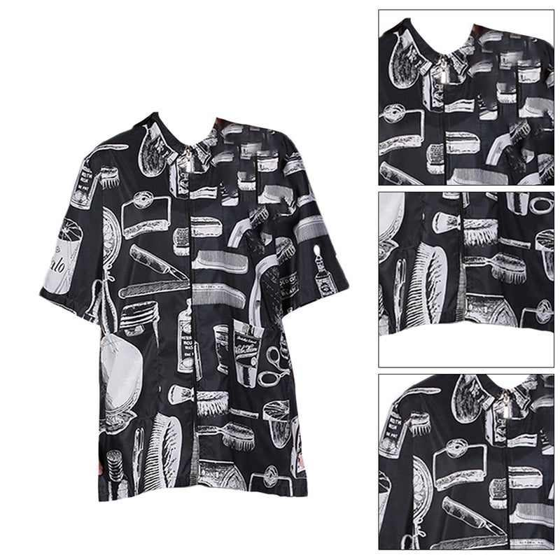 Hairdresser Uniform Stylish Hairdresser Work Clothes Durable Pocket Storage Home Hair Coloring Adults Fiber 1Pcs - Image 3