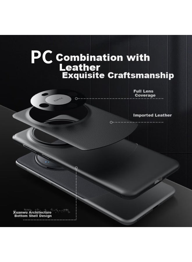 Kelleia Metal Leather Full Cover Case For Huawei Mate 70 Pro, Ultra Thin Anti-drop Soft Shell With Lens Protection, Mate 70 Pro+ Original Color Lens Protection, Yunsong Green - Image 2