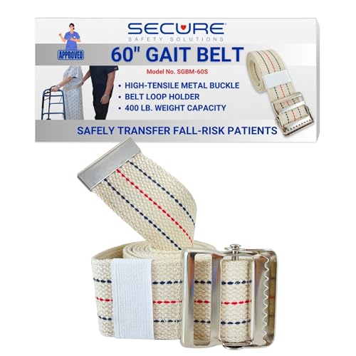 Secure Safety Solutions Gait Belt for Seniors with Metal Buckle 60 inch Medical Transfer and Walking Standing Assist Aid for Elderly Patients Caregiver Nurses Physical Therapy - Image 2