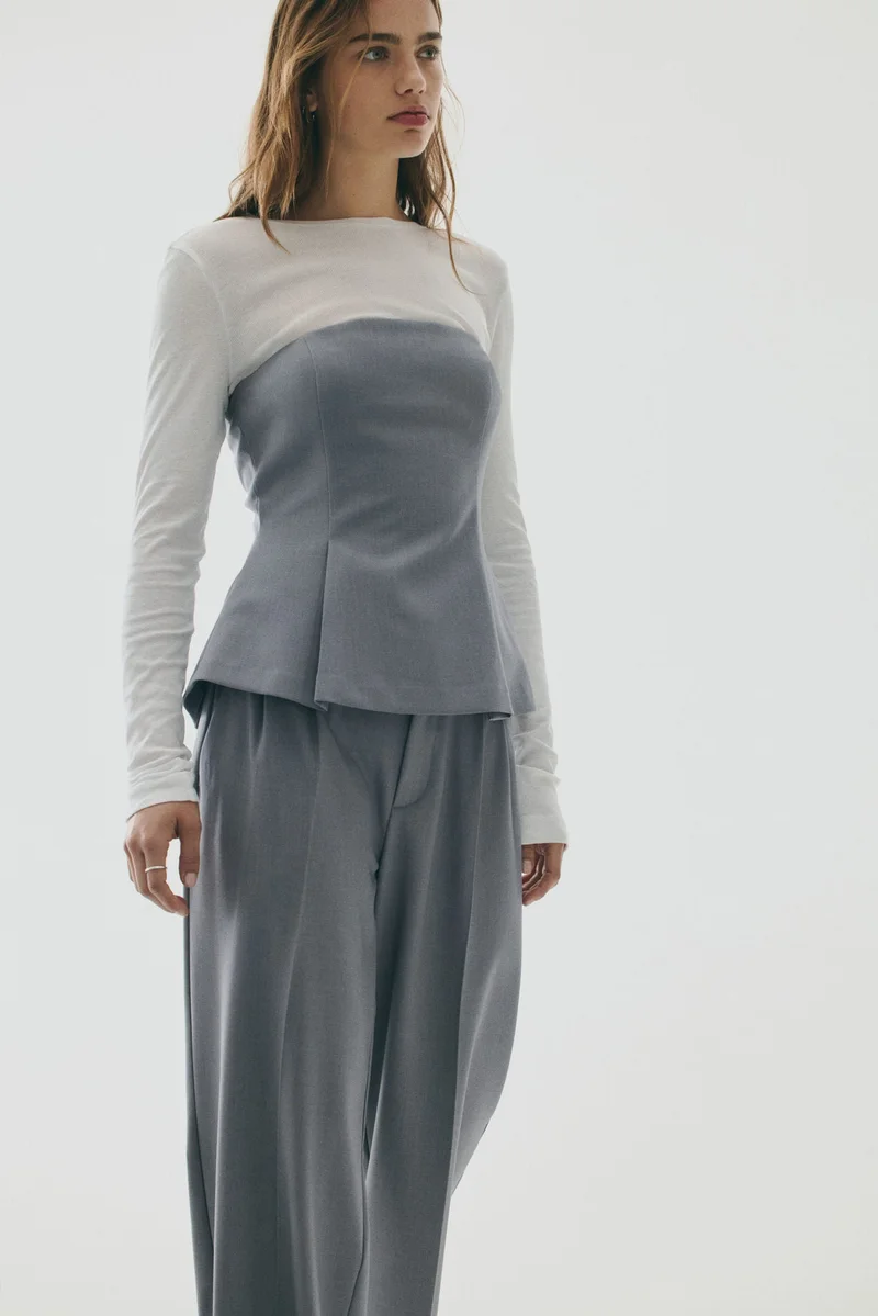 H&M Flared bustier top