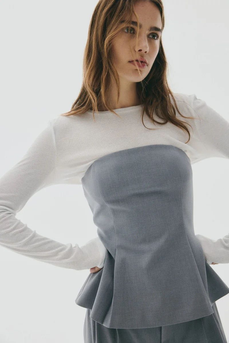 H&M Flared bustier top