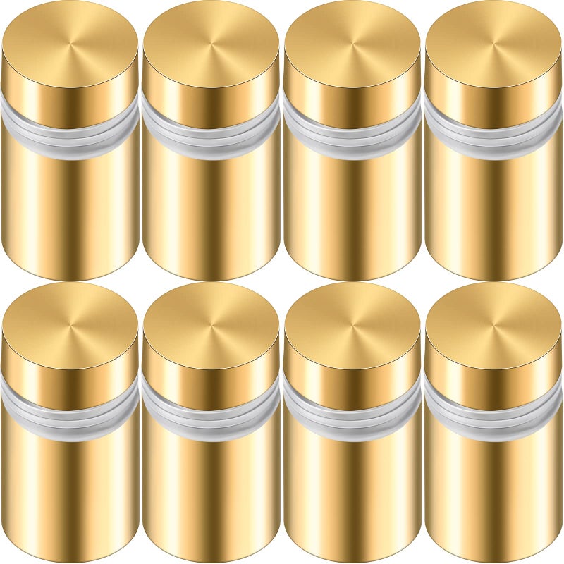 Ferraycle 8 مجموعات من براغي الفولاذ المقاوم للصدأ للتثبيت الإعلاني، أدوات تثبيت معدنية لتثبيت لافتات الجدران لإطار الصور الأكريليكي (1/2 × 0.79 بوصة) - Image 1