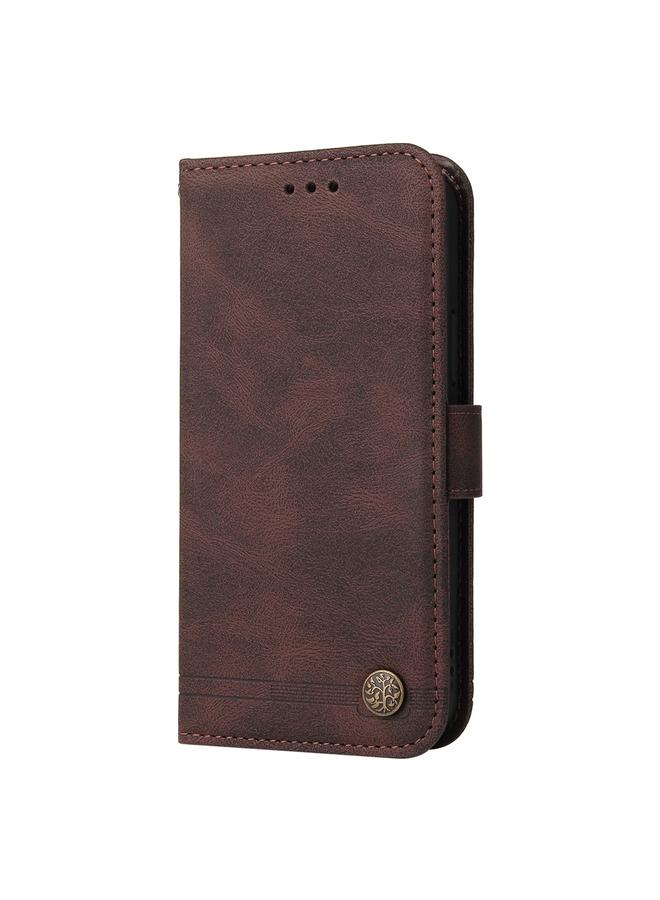 Zaboon Case For Infinix Note 40 Pro 4G / 5G / Note 40 Pro+ Skin Feel Life Tree Metal Button Leather Phone Case - Image 2