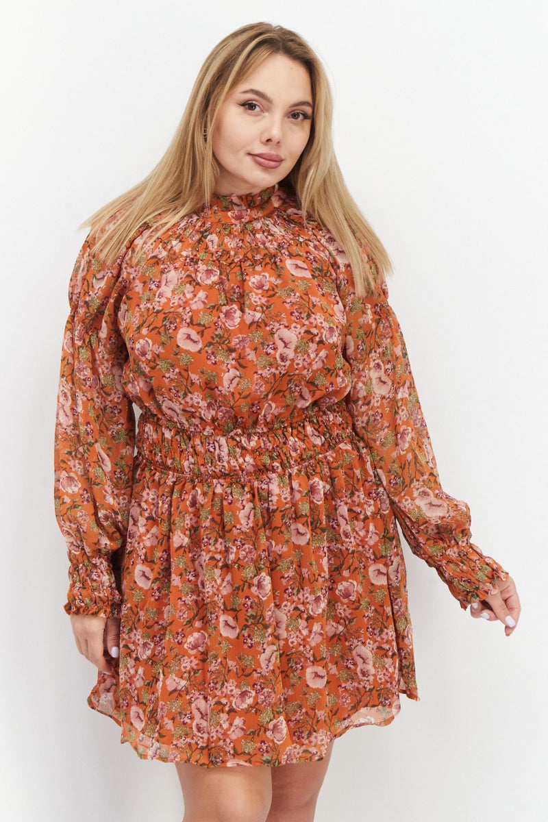 En Saison Women Floral Print Mini Dress, Multicolor - Image 1