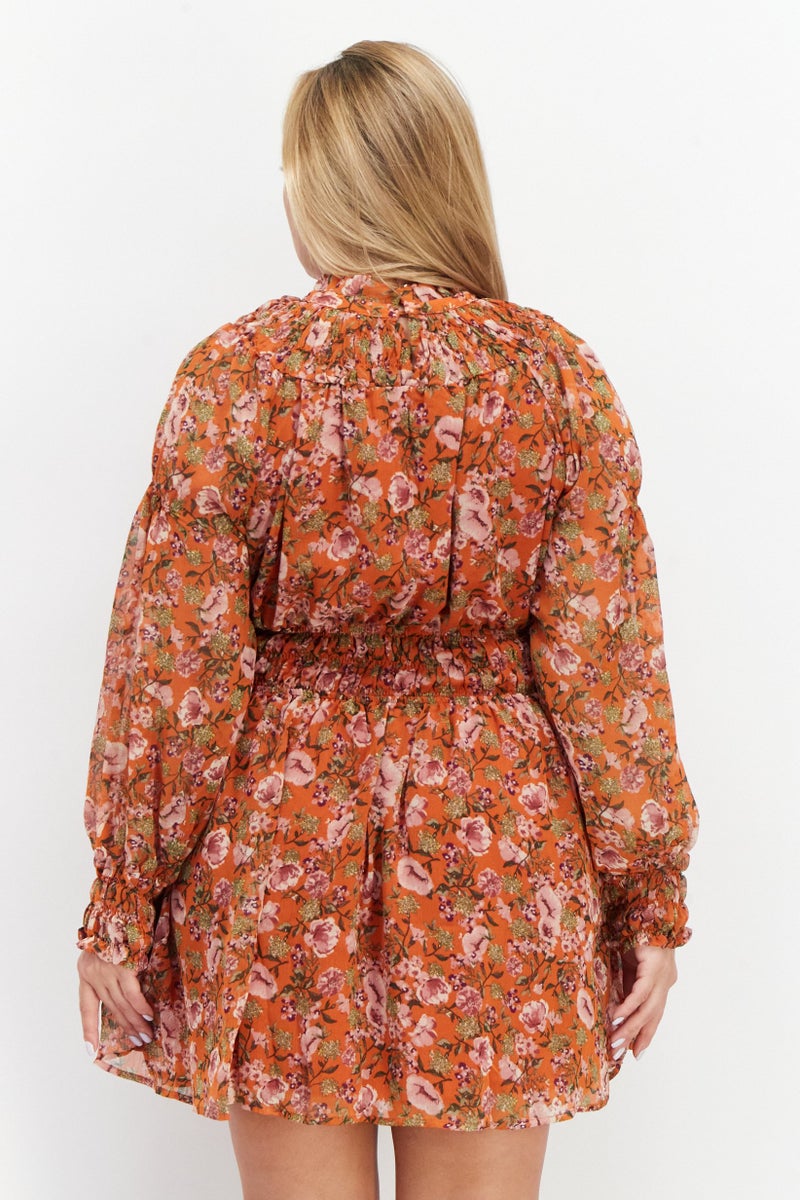 En Saison Women Floral Print Mini Dress, Multicolor - Image 3