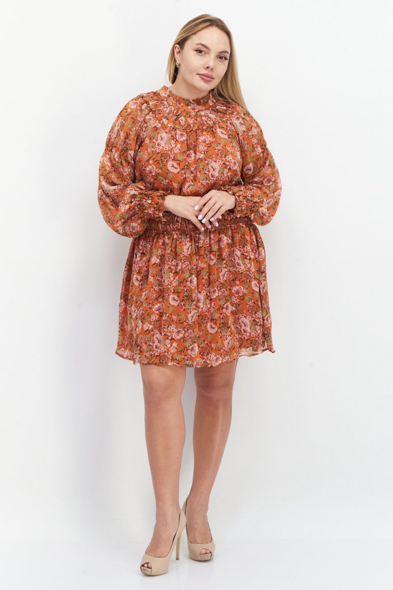 En Saison Women Floral Print Mini Dress, Multicolor - Image 2